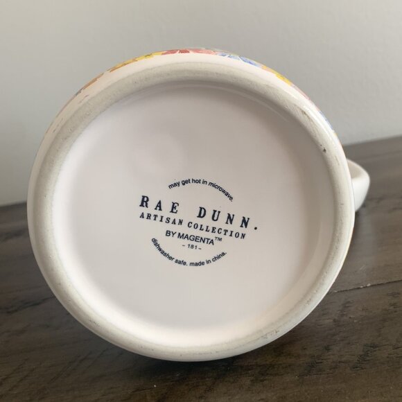 NEW Rae Dunn Ceramic DRINK Drinking Pitcher with Spring Flowers - Picture 4 of 6